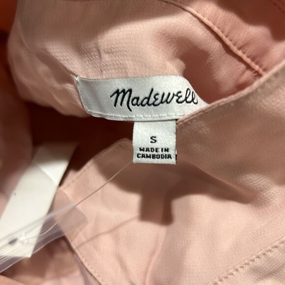 Madewell NT224 Pale Blush Long-Sleeve Button-Front Top size small NWT - Picture 10 of 12